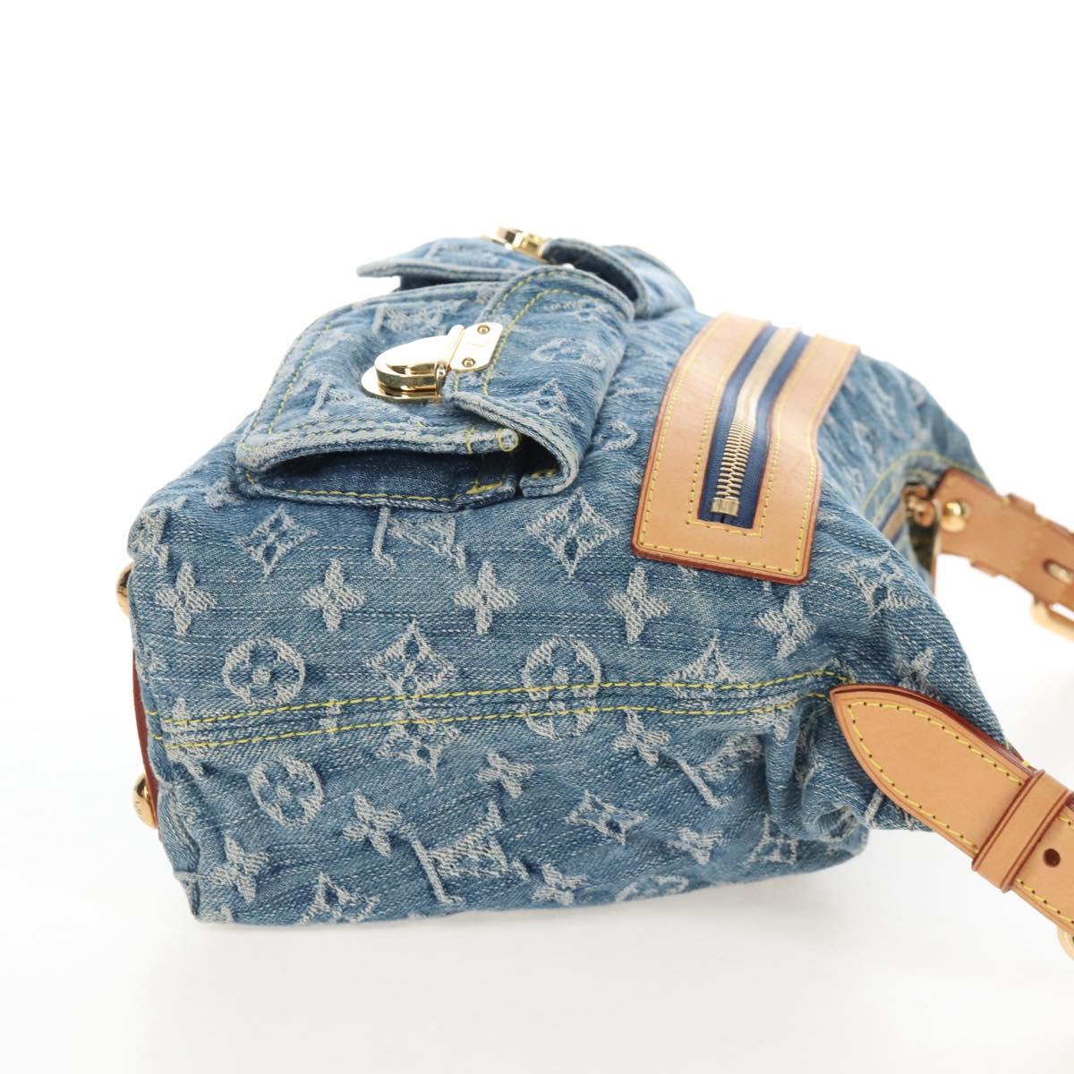 LOUIS VUITTON Monogram Denim Buggy PM Shoulder Bag Blue M95049 LV Auth 210141V
