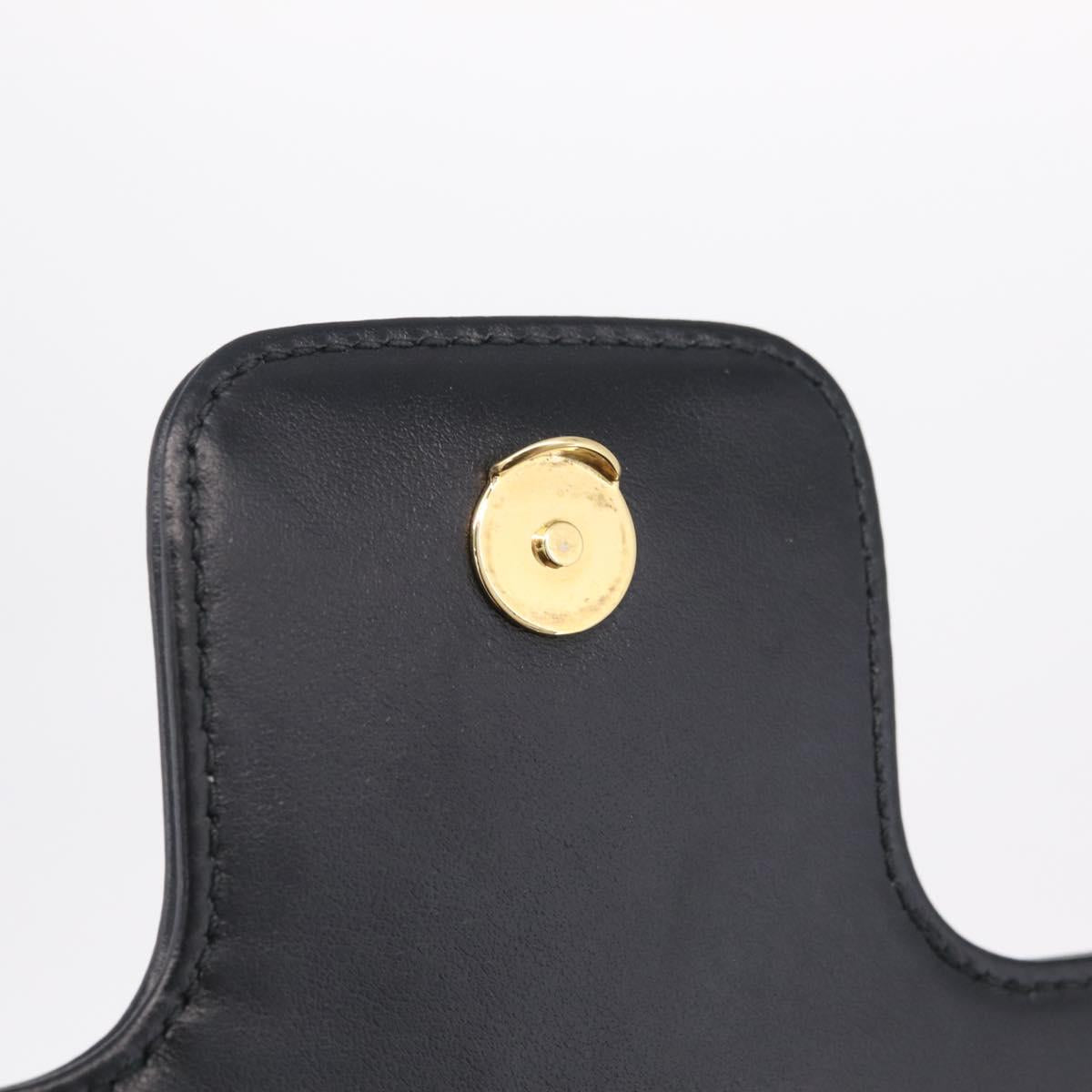 PRADA Chain Shoulder Bag Leather Black Gold Auth 210161SM