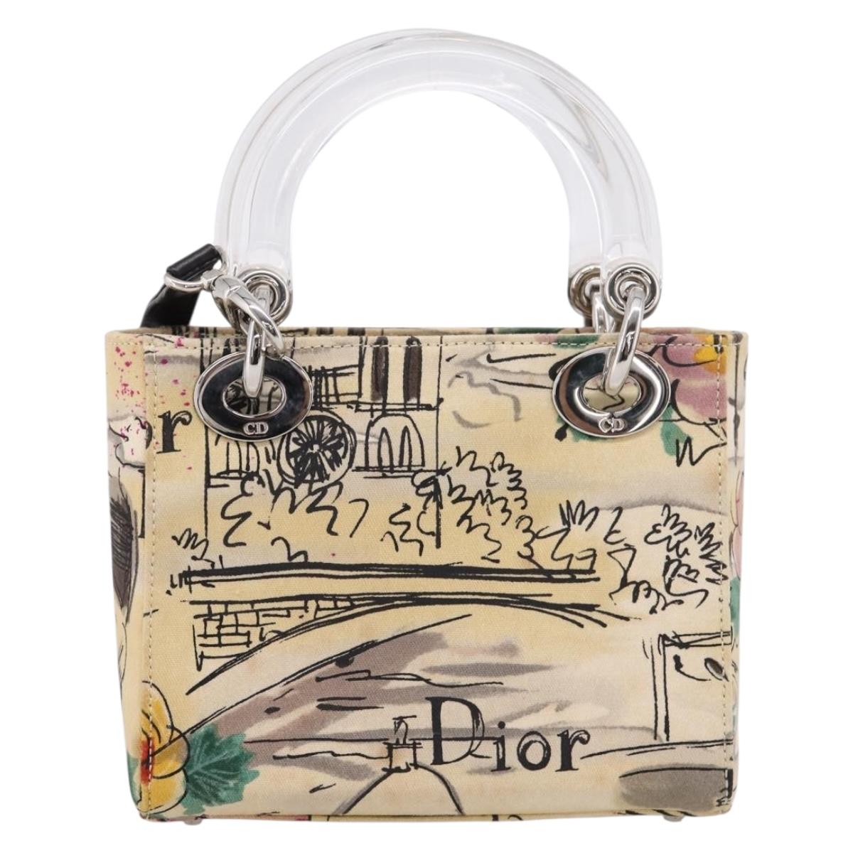 Christian Dior Lady Dior Bag Canvas 2way Osaka2005 19/50 Beige Auth 210177V