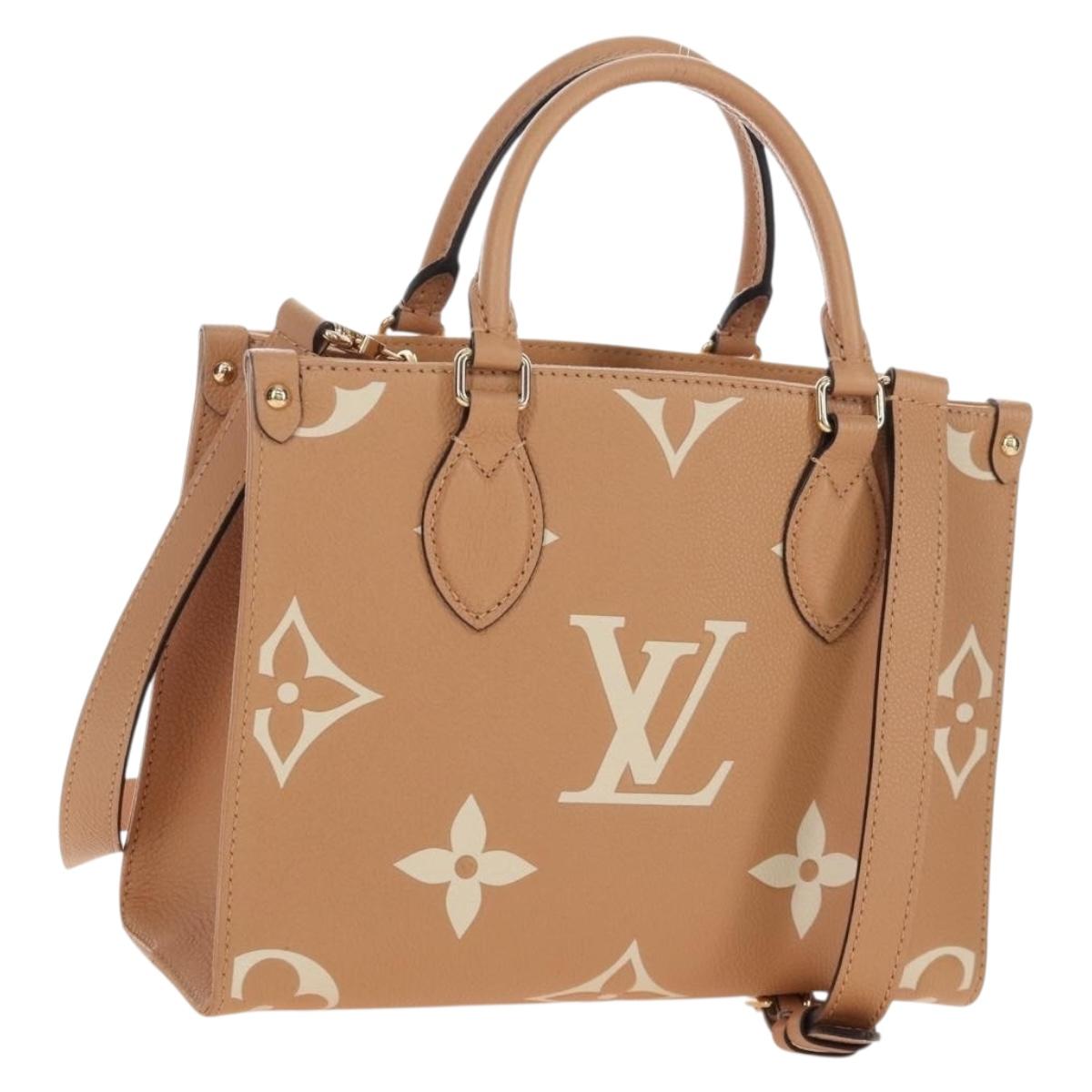 LOUIS VUITTON Empreinte Giant On The Go PM Bag Camel M12513 LV Auth 210181M