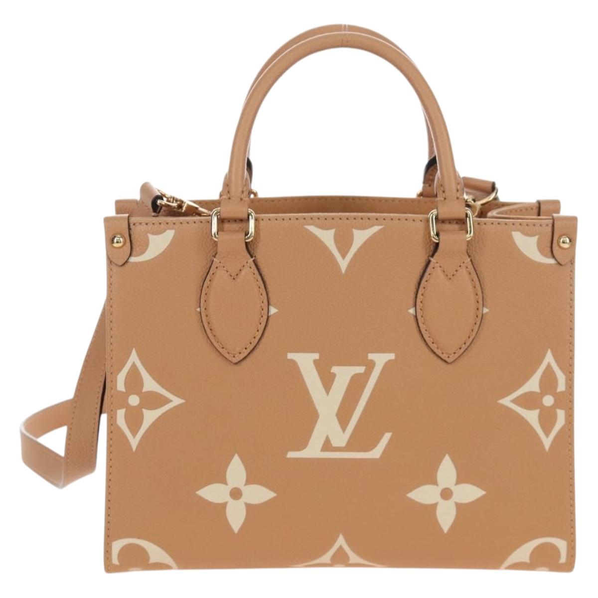 LOUIS VUITTON Empreinte Giant On The Go PM Bag Camel M12513 LV Auth 210181M