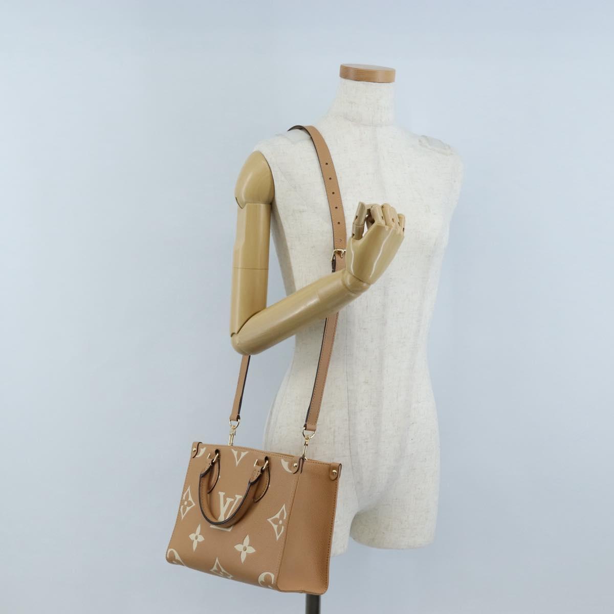 LOUIS VUITTON Empreinte Giant On The Go PM Bag Camel M12513 LV Auth 210181M