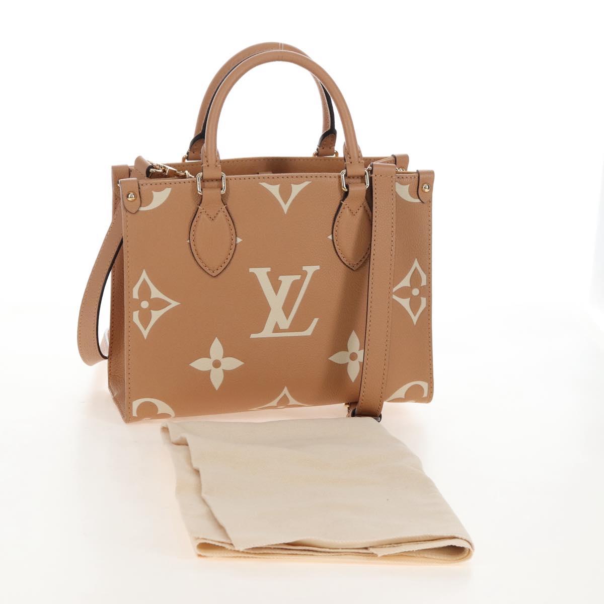 LOUIS VUITTON Empreinte Giant On The Go PM Bag Camel M12513 LV Auth 210181M
