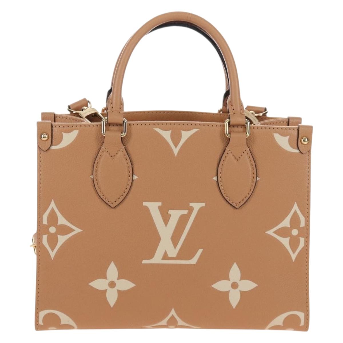 LOUIS VUITTON Empreinte Giant On The Go PM Bag Camel M12513 LV Auth 210181M