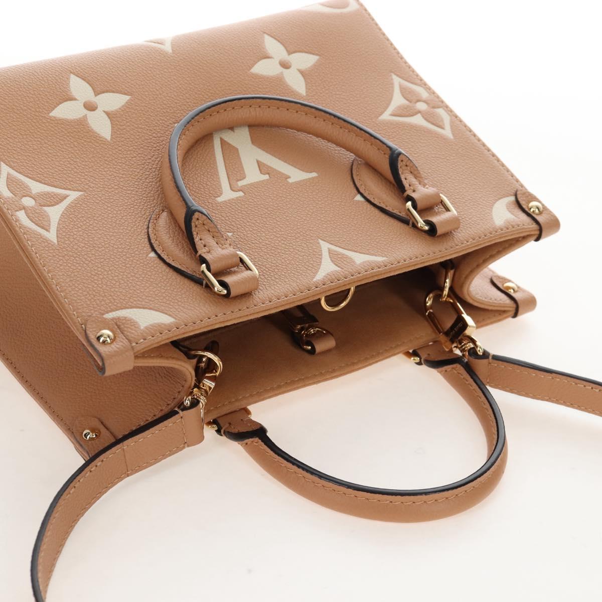 LOUIS VUITTON Empreinte Giant On The Go PM Bag Camel M12513 LV Auth 210181M