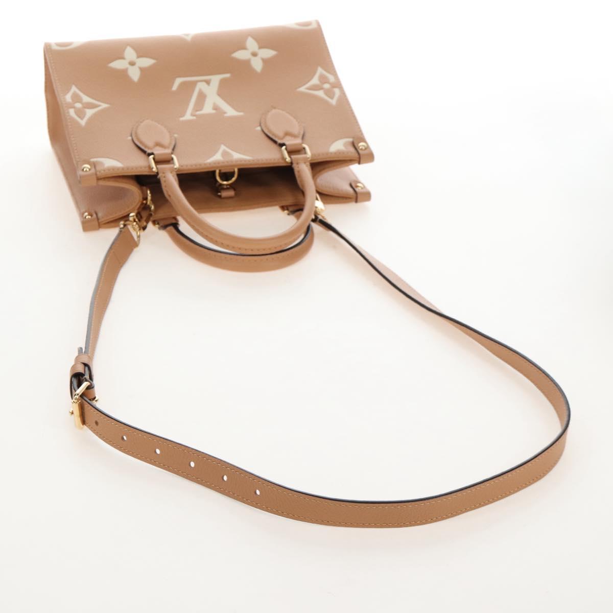 LOUIS VUITTON Empreinte Giant On The Go PM Bag Camel M12513 LV Auth 210181M