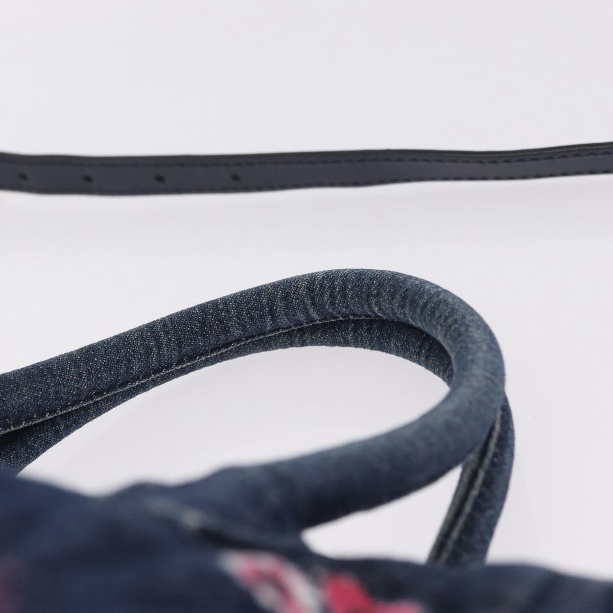 Miu Miu Matelasse Hand Bag Denim 2way Blue Gold Auth 210189V