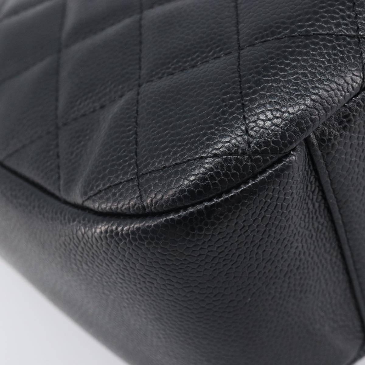 CHANEL Chain Matelasse Shoulder Bag Caviar Skin Black Gold CC Auth 210190SAM