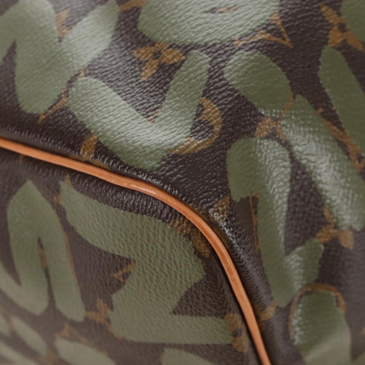 LOUIS VUITTON Monogram graffiti Keepall 50 Bag Khaki M92196 LV Auth 210193SAM