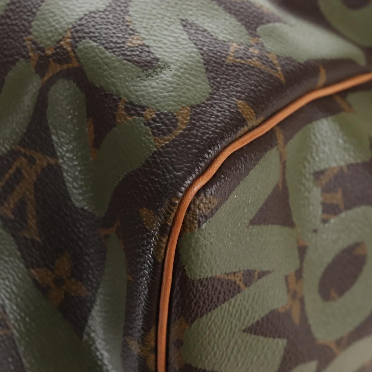 LOUIS VUITTON Monogram graffiti Keepall 50 Bag Khaki M92196 LV Auth 210193SAM