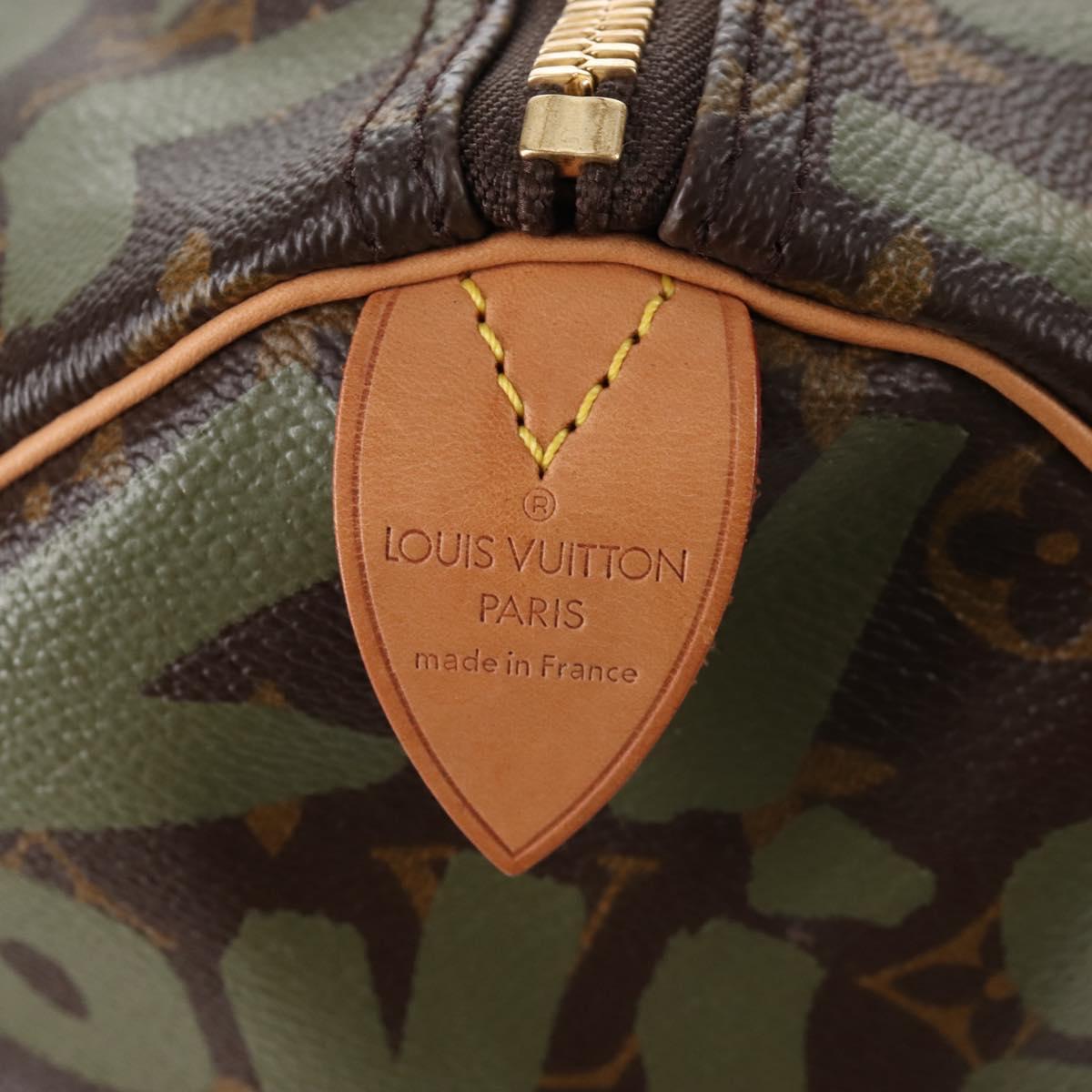 LOUIS VUITTON Monogram graffiti Keepall 50 Bag Khaki M92196 LV Auth 210193SAM