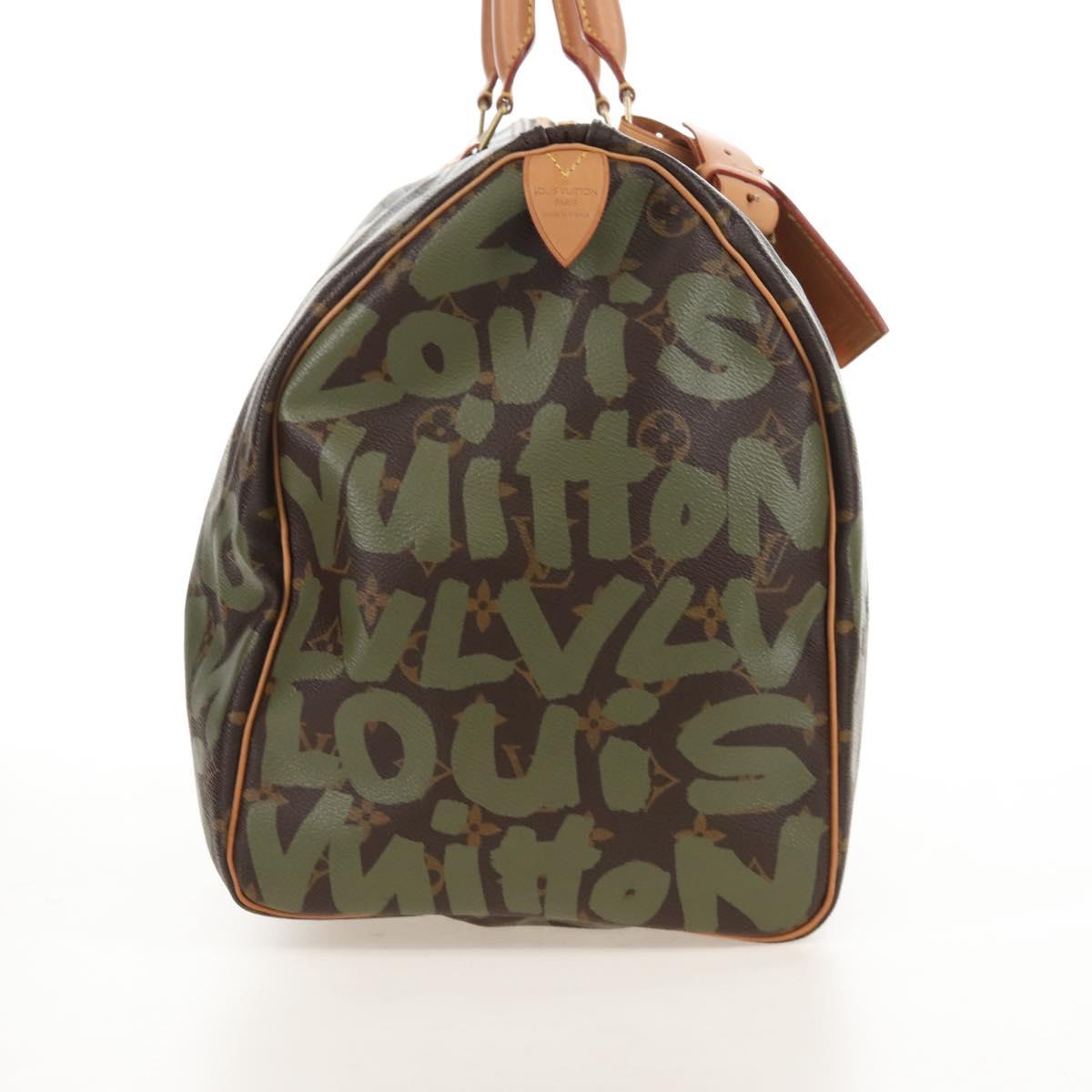 LOUIS VUITTON Monogram graffiti Keepall 50 Bag Khaki M92196 LV Auth 210193SAM