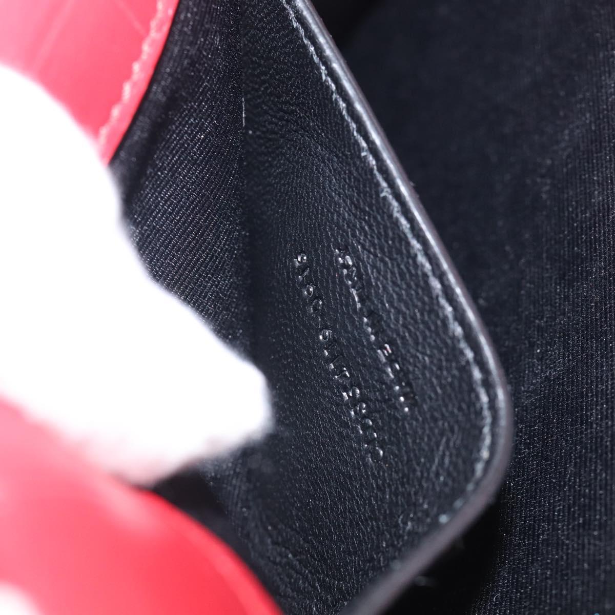 Saint Laurent Kate Chain Shoulder Bag Leather Red Silver Auth 210195M