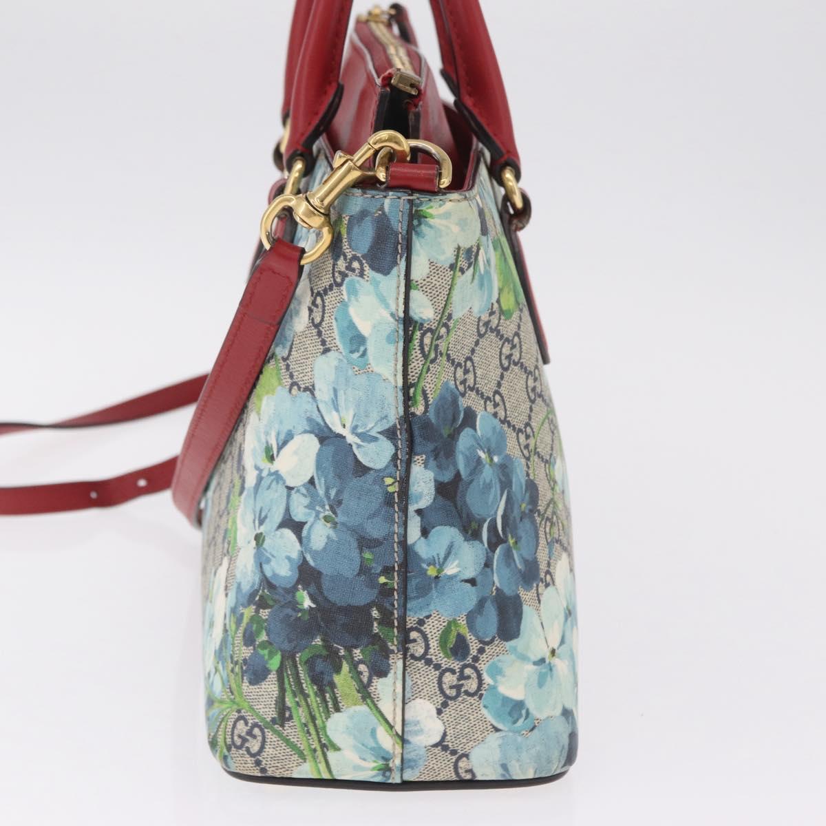GUCCI GG Supreme GG Blooms Hand Bag PVC 2way Navy Gold 409534 Auth 210198V