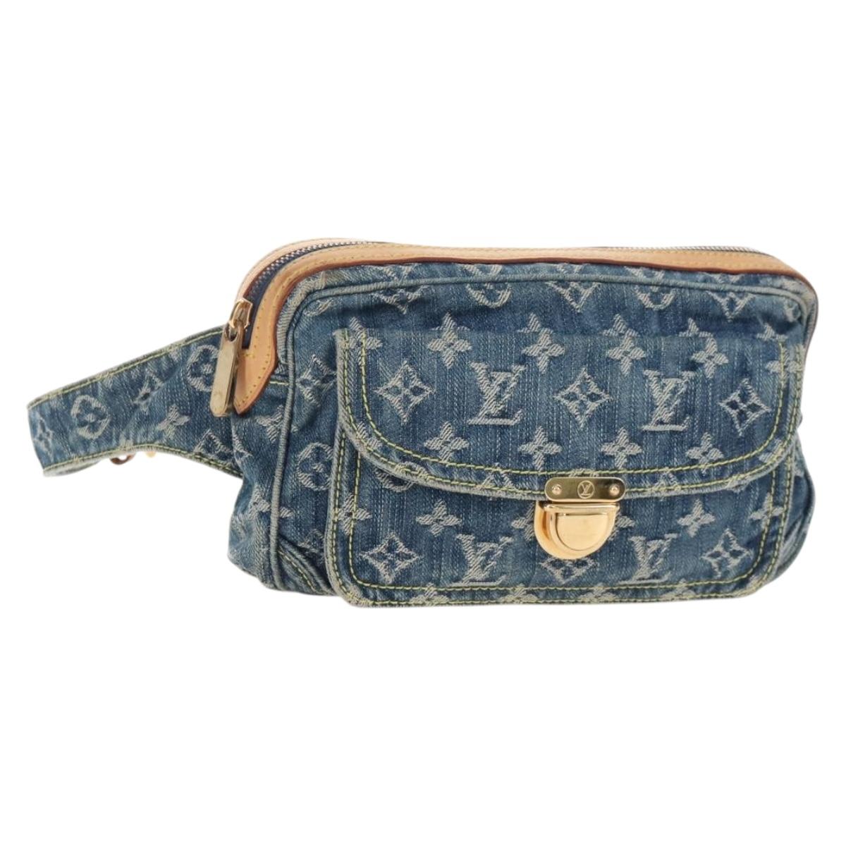 LOUIS VUITTON Monogram Denim Bum Bag Body Bag Blue M95347 LV Auth 210202V