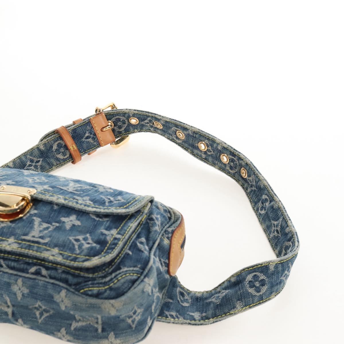 LOUIS VUITTON Monogram Denim Bum Bag Body Bag Blue M95347 LV Auth 210202V