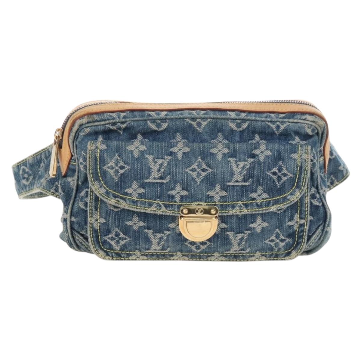 LOUIS VUITTON Monogram Denim Bum Bag Body Bag Blue M95347 LV Auth 210202V
