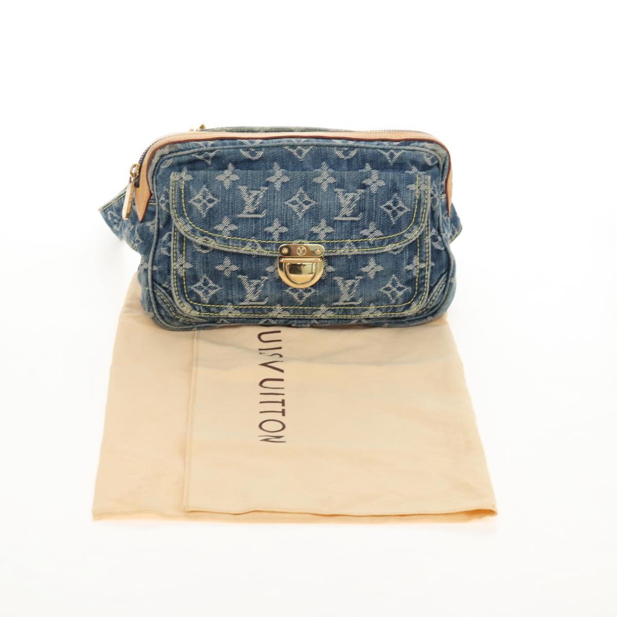 LOUIS VUITTON Monogram Denim Bum Bag Body Bag Blue M95347 LV Auth 210202V