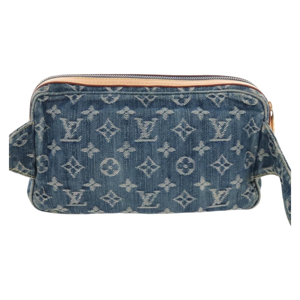 LOUIS VUITTON Monogram Denim Bum Bag Body Bag Blue M95347 LV Auth 210202V