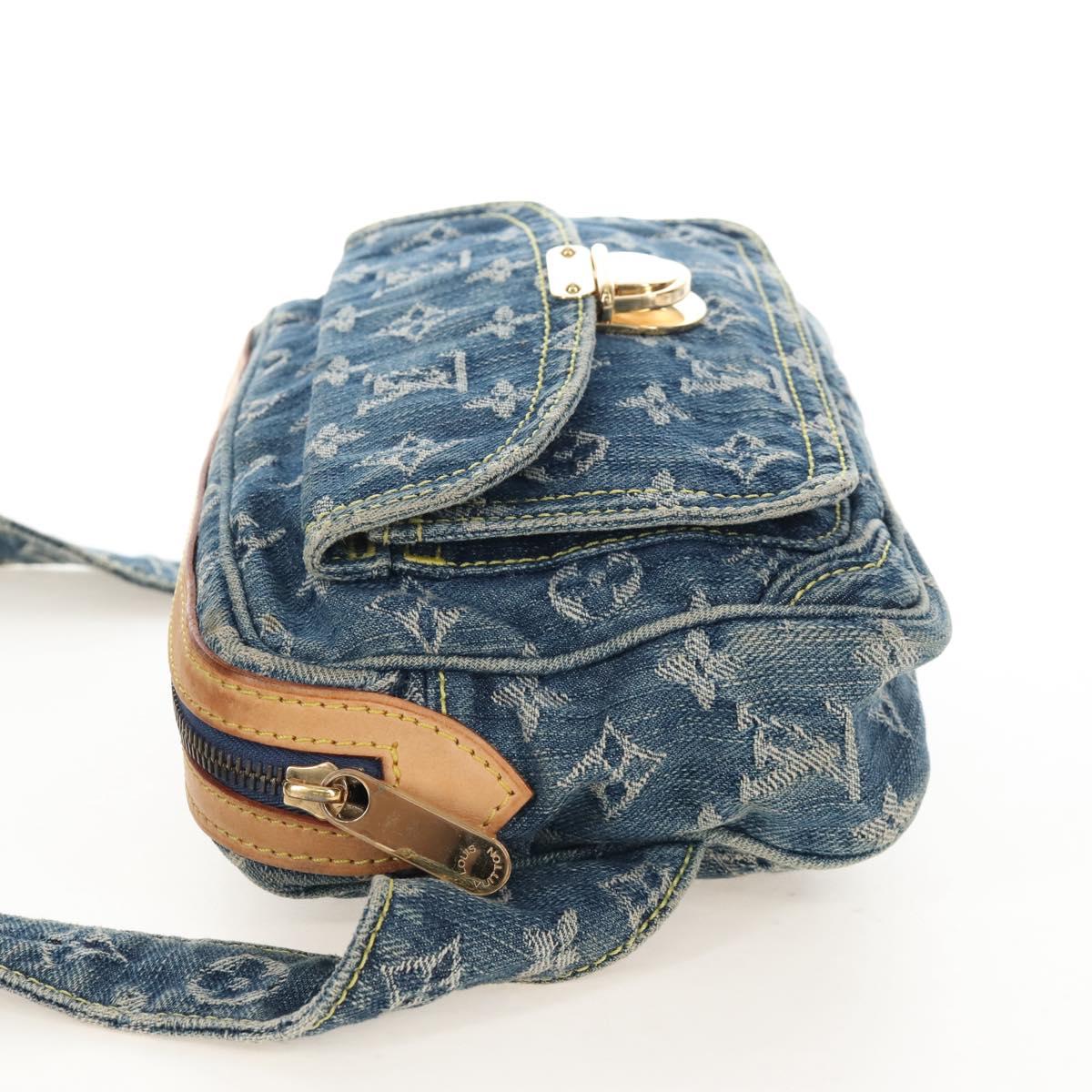 LOUIS VUITTON Monogram Denim Bum Bag Body Bag Blue M95347 LV Auth 210202V