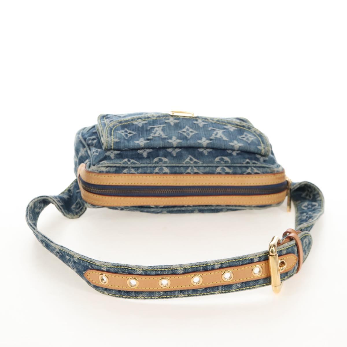 LOUIS VUITTON Monogram Denim Bum Bag Body Bag Blue M95347 LV Auth 210202V