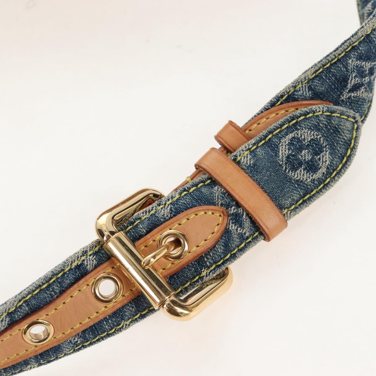 LOUIS VUITTON Monogram Denim Bum Bag Body Bag Blue M95347 LV Auth 210202V