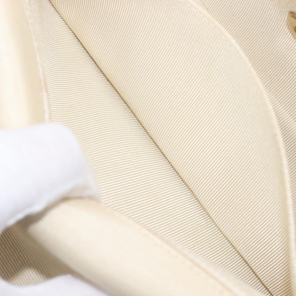 CHANEL Chain Shoulder Bag Canvas Ivory Gold CC Auth 210203SM
