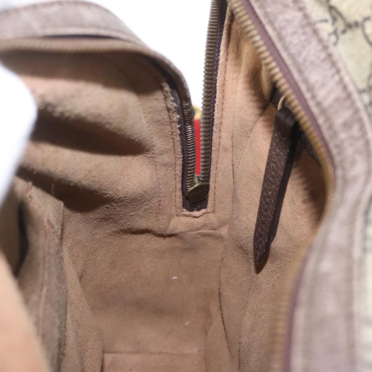 GUCCI GG Supreme Web Sherry Line Backpack PVC Beige Gold 427042 Auth 210218A