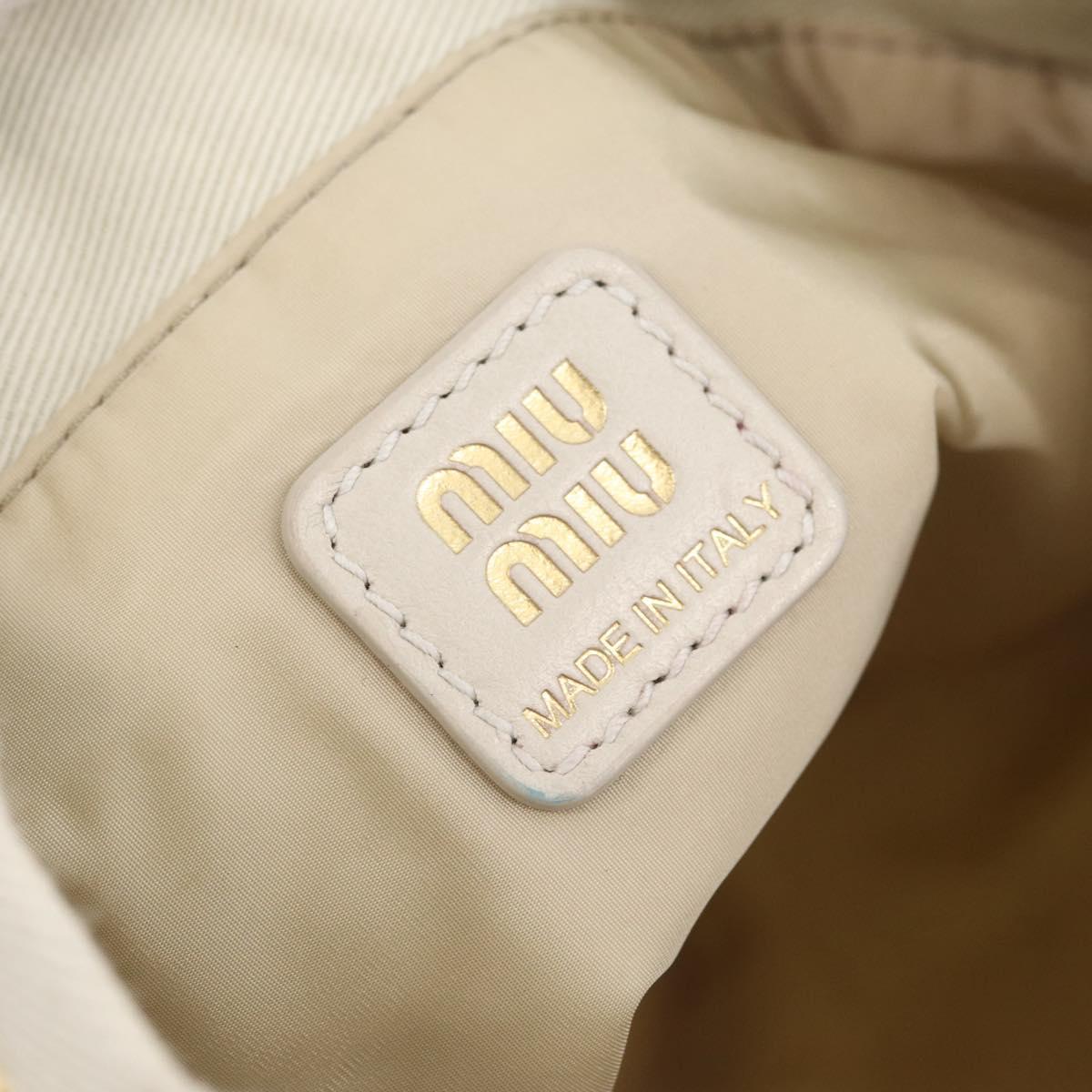 Miu Miu Purse Hand Bag Canvas Ivory Gold Auth 210220A