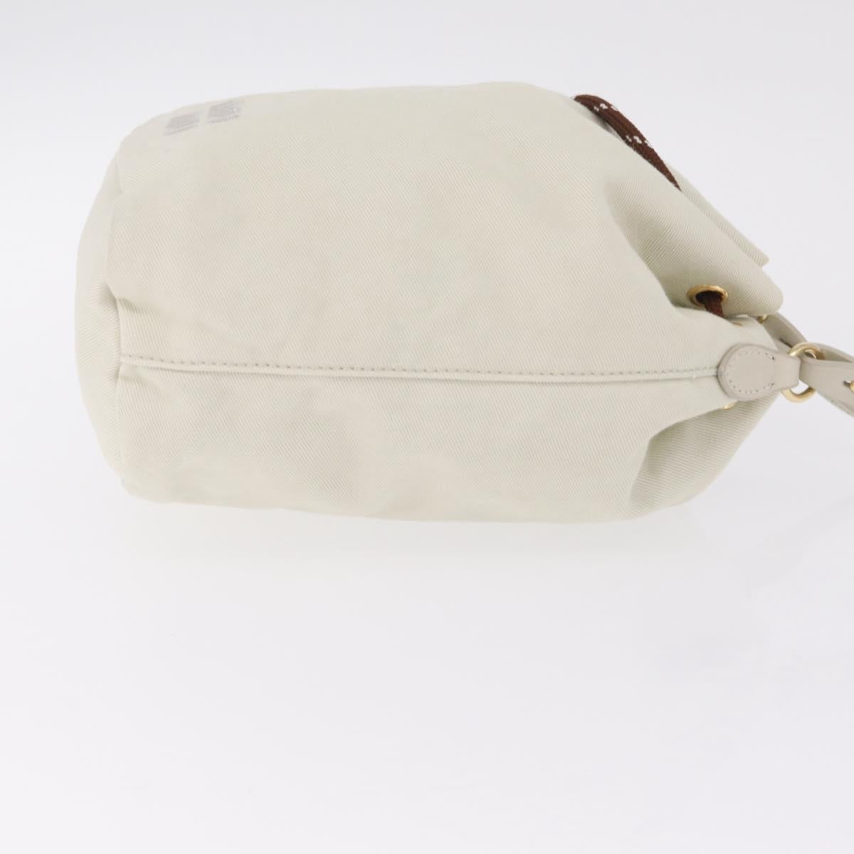 Miu Miu Purse Hand Bag Canvas Ivory Gold Auth 210220A