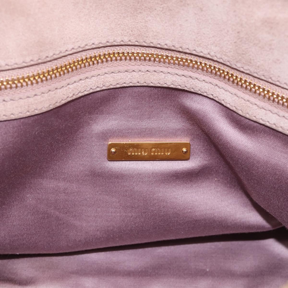 Miu Miu Madras Hand Bag Leather 2way Pink Gold Auth 210224