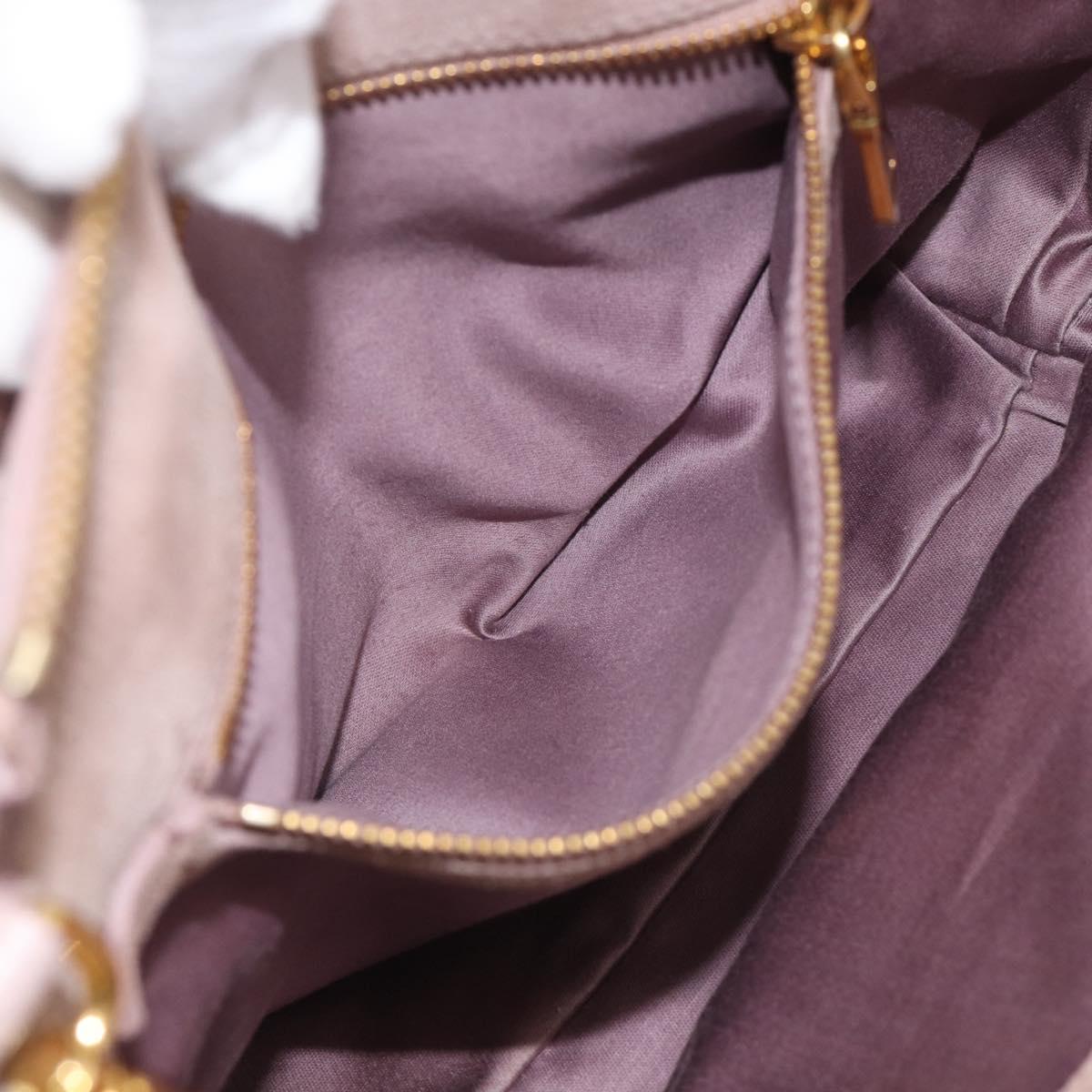 Miu Miu Madras Hand Bag Leather 2way Pink Gold Auth 210224