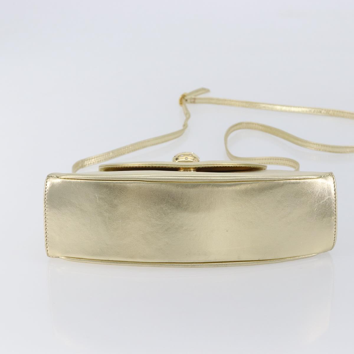 Salvatore Ferragamo Shoulder Bag Leather Gold Auth 210225