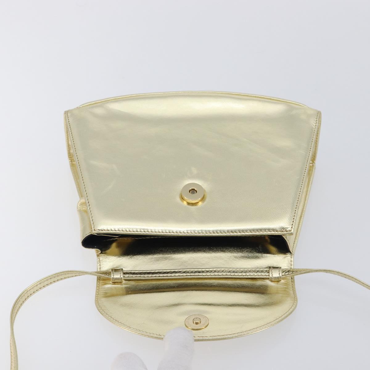 Salvatore Ferragamo Shoulder Bag Leather Gold Auth 210225
