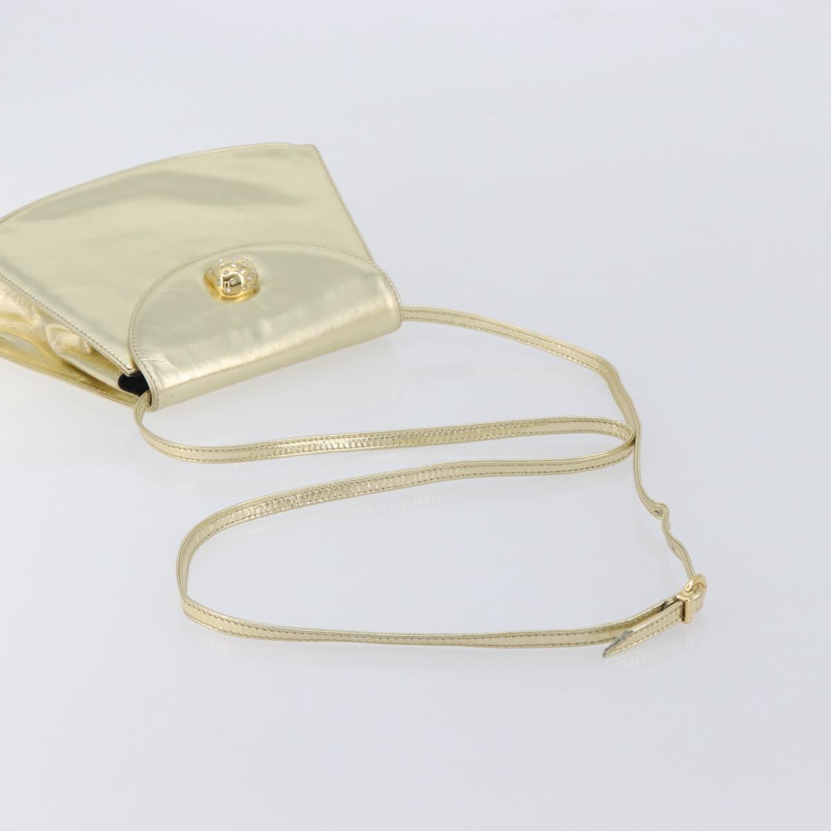 Salvatore Ferragamo Shoulder Bag Leather Gold Auth 210225
