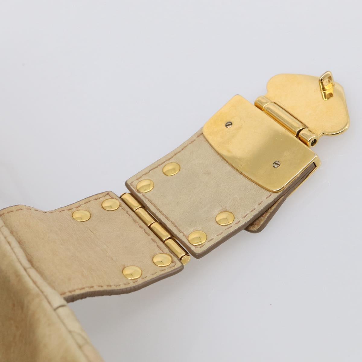 Miu Miu Matelasse Hand Bag Vitellolux 2way Beige Gold Auth 210233A