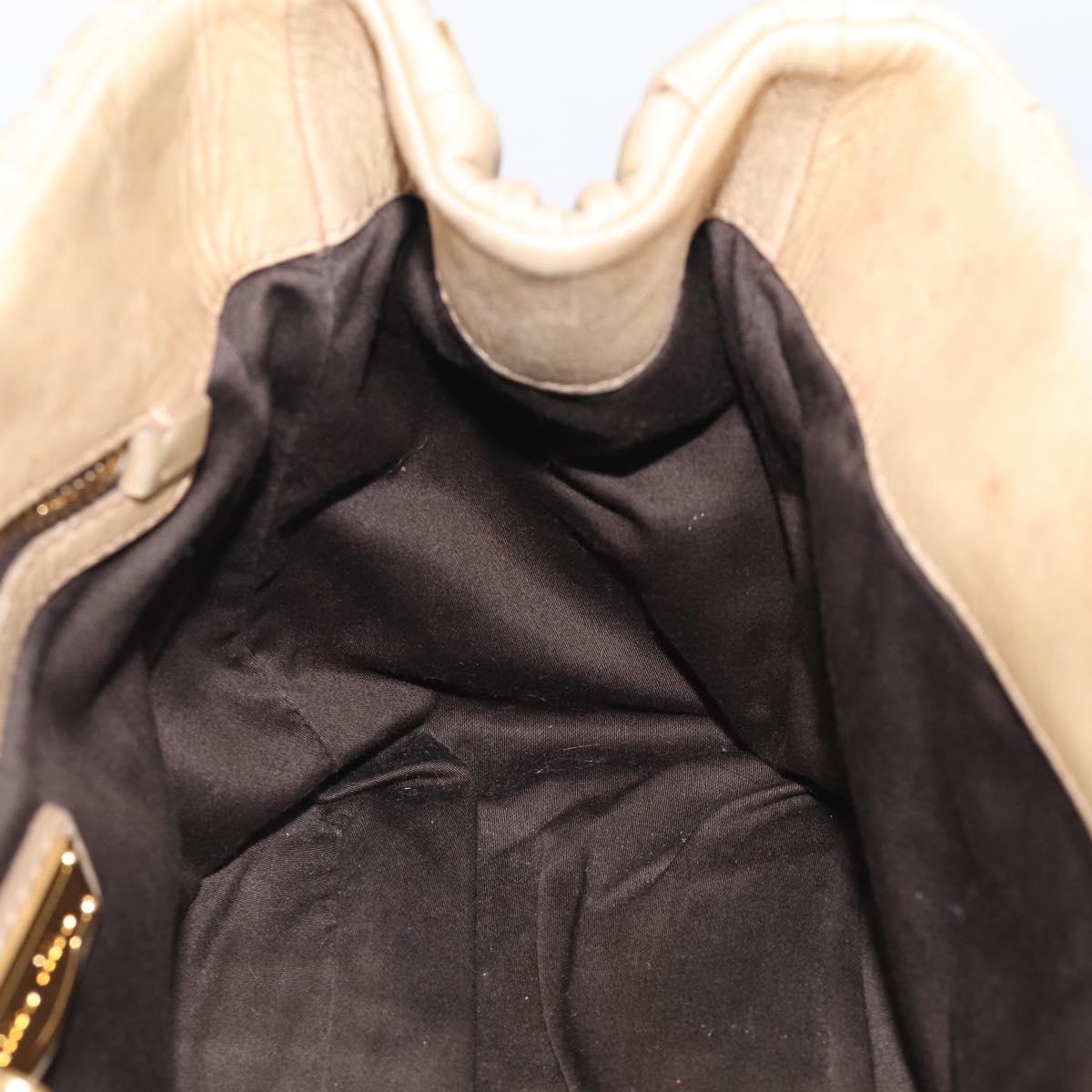 Miu Miu Matelasse Hand Bag Vitellolux 2way Beige Gold Auth 210233A