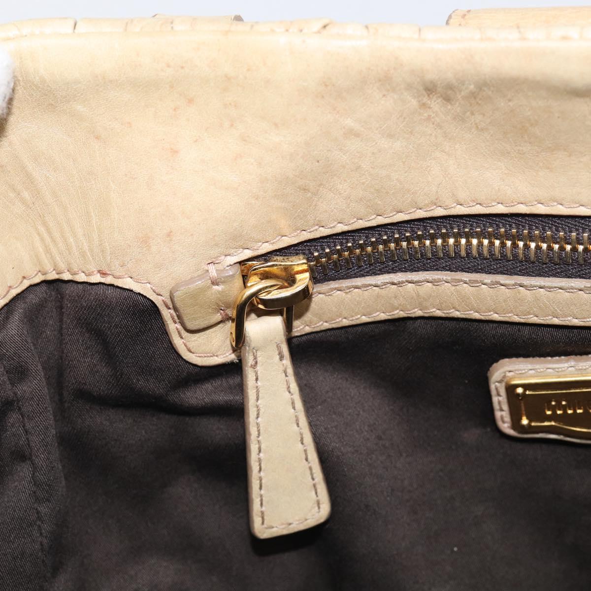 Miu Miu Matelasse Hand Bag Vitellolux 2way Beige Gold Auth 210233A