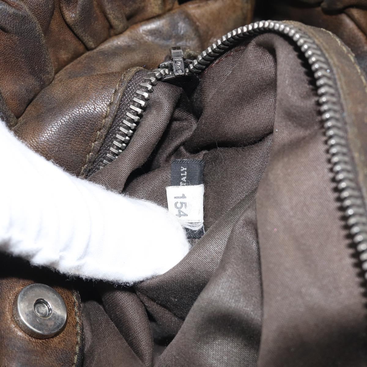 Miu Miu Hand Bag Vitellolux 2way Brown Silver Auth 210237V