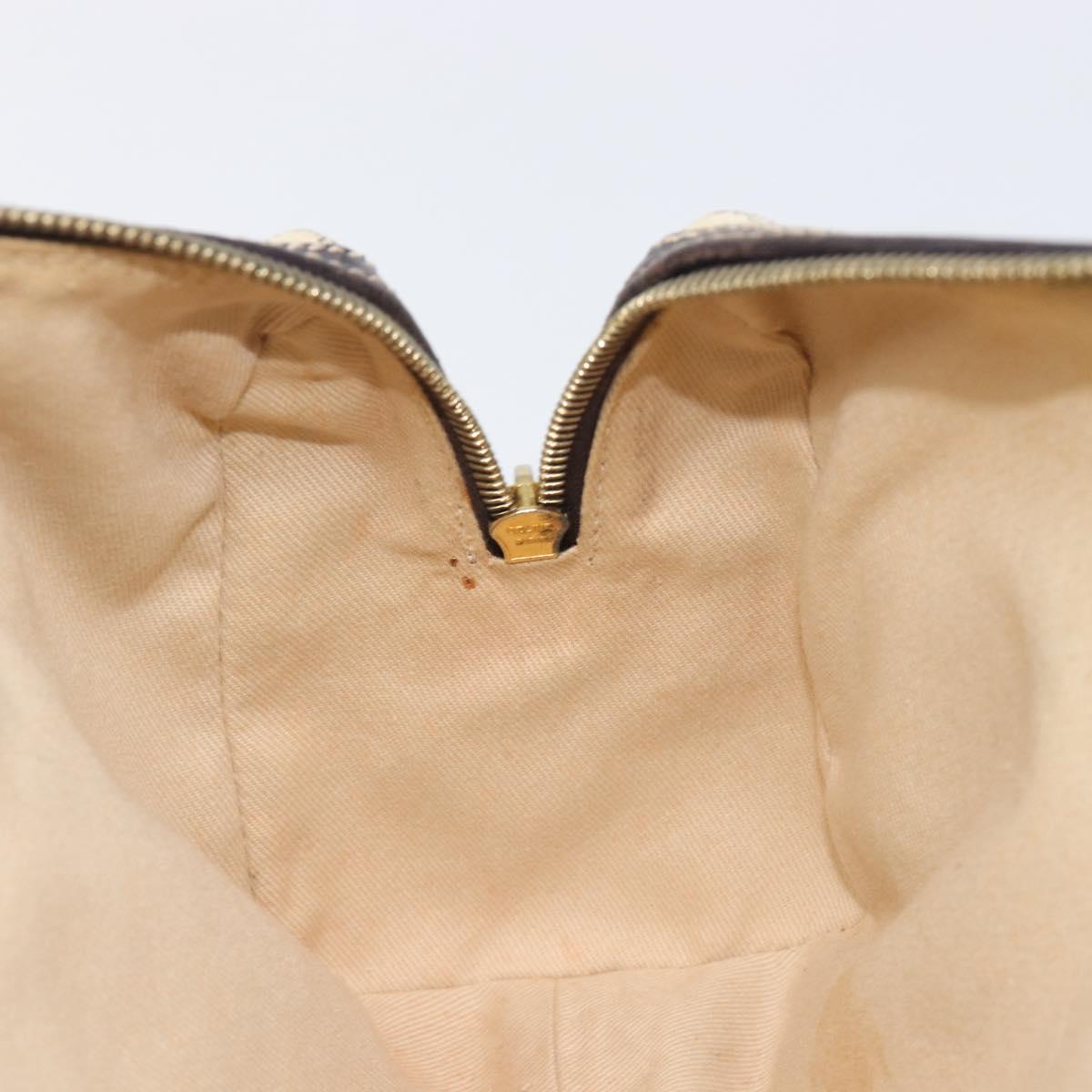 CELINE Macadam Canvas Hand Bag PVC Leather Ivory Gold Auth 210239