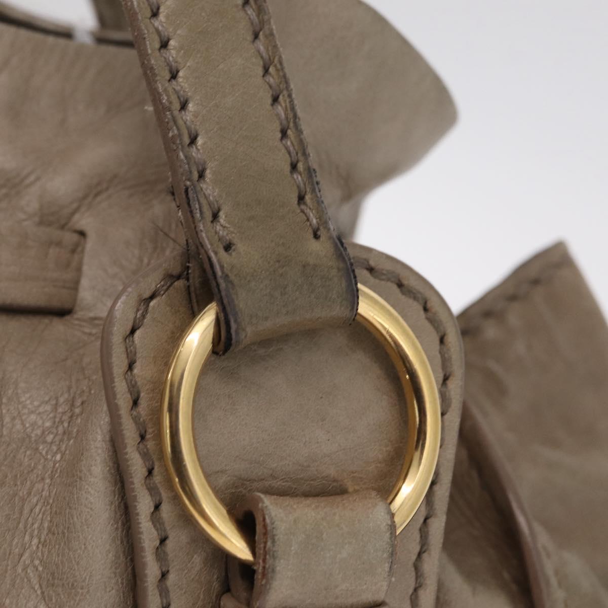 Miu Miu Tote Bag Vitellolux Beige Gold Auth 210240V