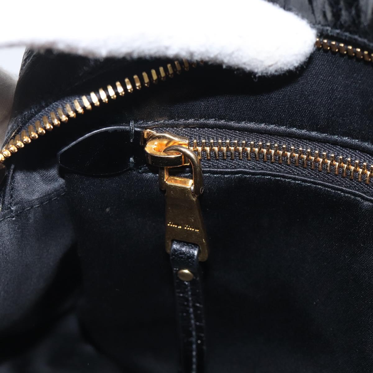 Miu Miu Matelasse Hand Bag Vitellolux 2way Black Gold Auth 210242SAM