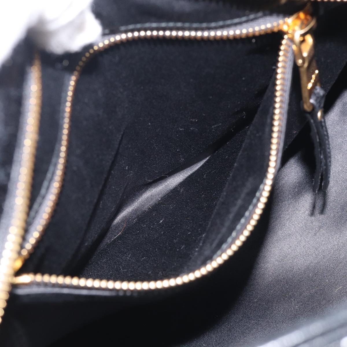Miu Miu Matelasse Hand Bag Vitellolux 2way Black Gold Auth 210242SAM