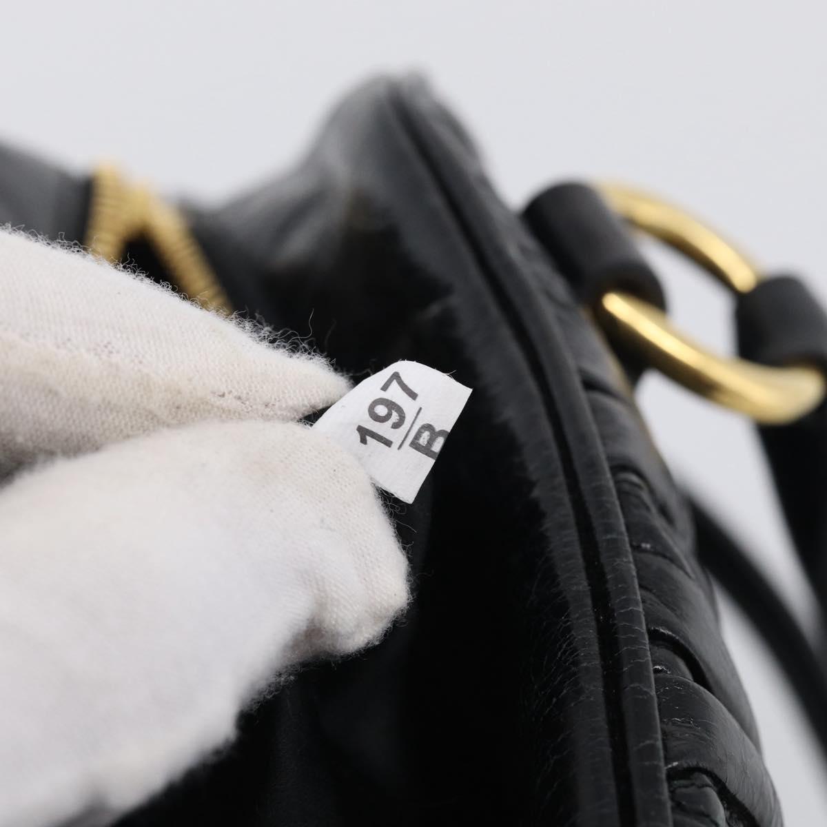 Miu Miu Matelasse Hand Bag Vitellolux 2way Black Gold Auth 210242SAM
