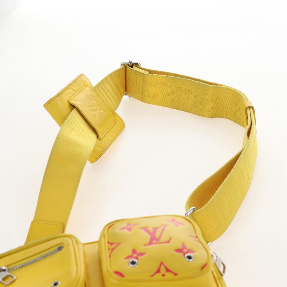 LOUIS VUITTON Utility Cross Body Bag Leather Yellow M58652 LV Auth 210243V