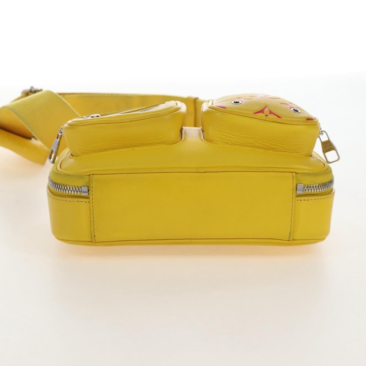 LOUIS VUITTON Utility Cross Body Bag Leather Yellow M58652 LV Auth 210243V