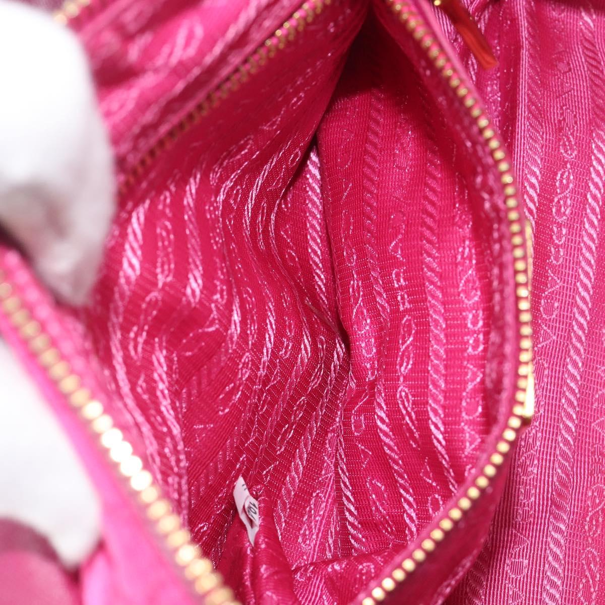 PRADA Chain Shoulder Bag Nylon Pink Gold Auth 210244