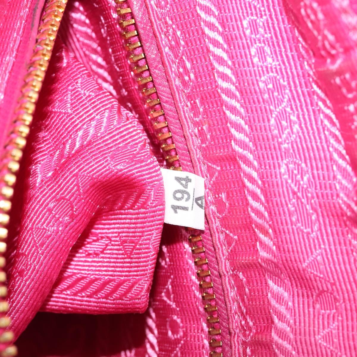 PRADA Chain Shoulder Bag Nylon Pink Gold Auth 210244