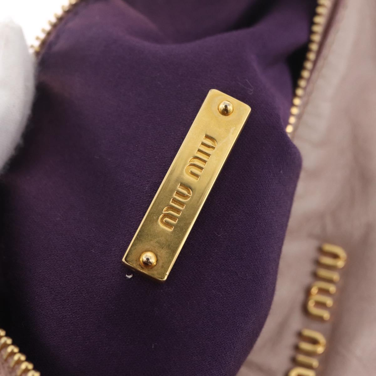 Miu Miu Shoulder Bag Vitellolux Pink Gold Auth 210245A