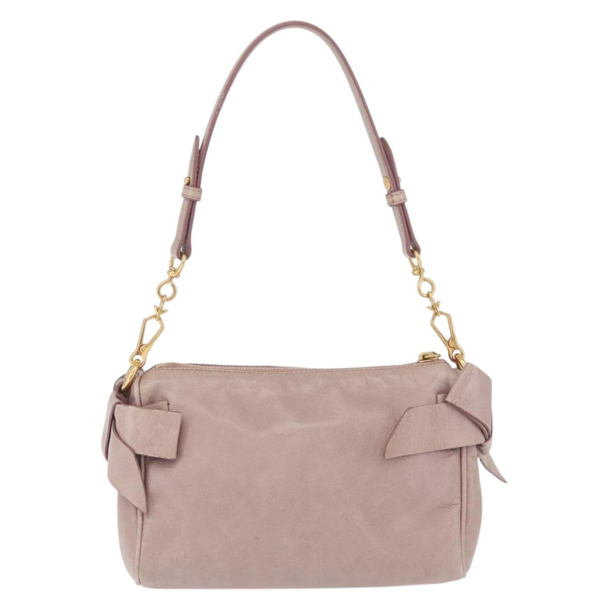 Miu Miu Shoulder Bag Vitellolux Pink Gold Auth 210245A